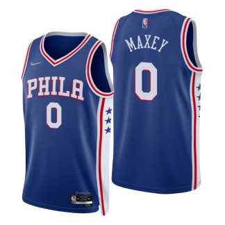 Nike 76ers #0 Tyrese Maxey Royal Men's 2021-22 NBA 75th Anniversary ...