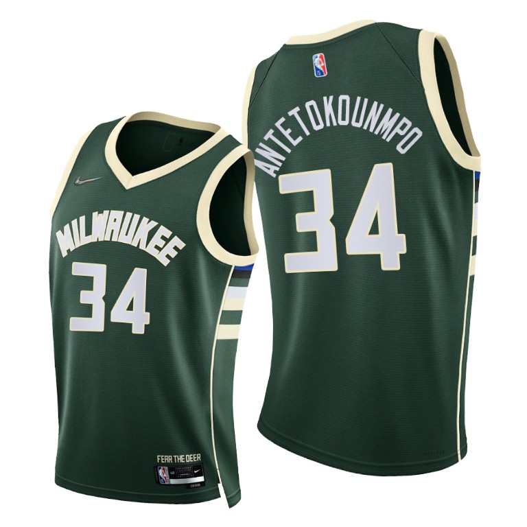 Nike Bucks #34 Giannis Antetokounmpo Men's 2021-22 75th Diamond ...