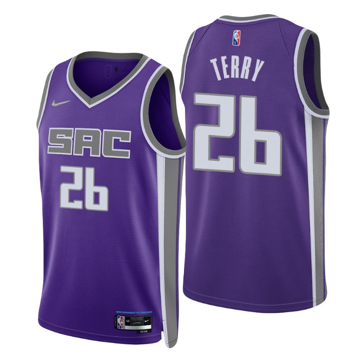 Nike Kings #26 Emanuel Terry Purple Men's 2021-22 NBA 75th Anniversary ...