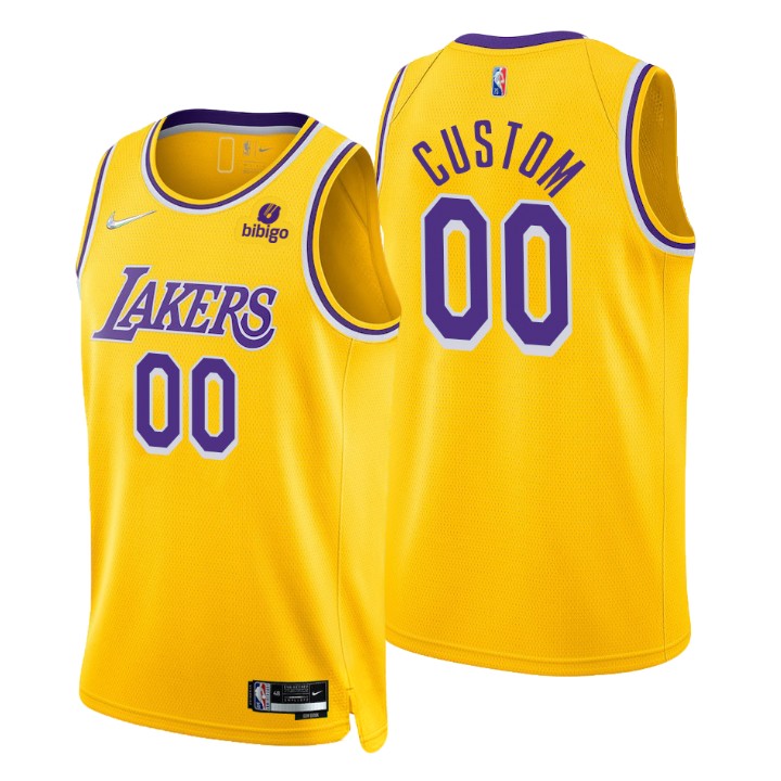 Nike Lakers Custom Gold Men's 2021-22 NBA 75th Anniversary Diamond ...