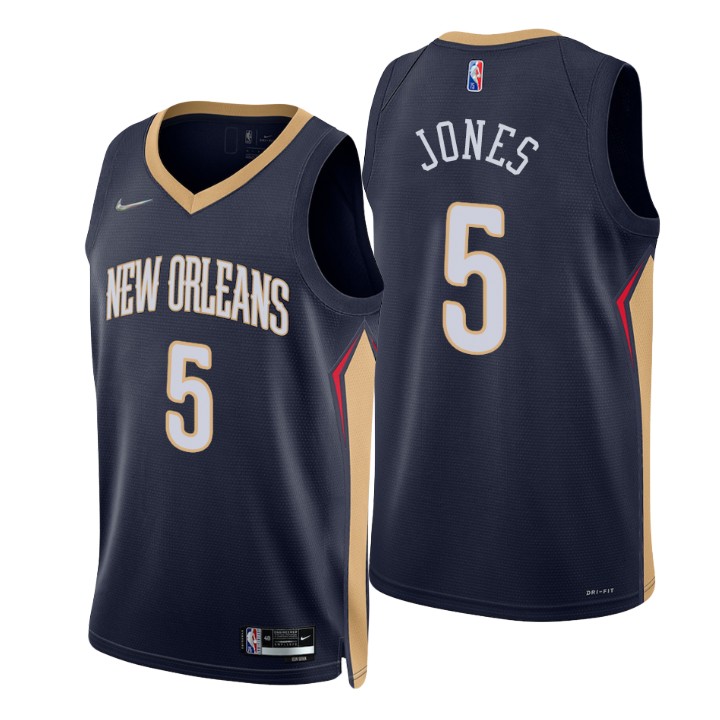 Nike Pelicans #5 Herbert Jones Navy Men's 2021-22 NBA 75th Anniversary ...