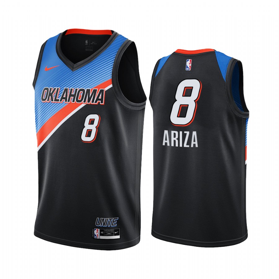 Nike Thunder #8 Trevor Ariza Black NBA Swingman 2020-21 City Edition ...