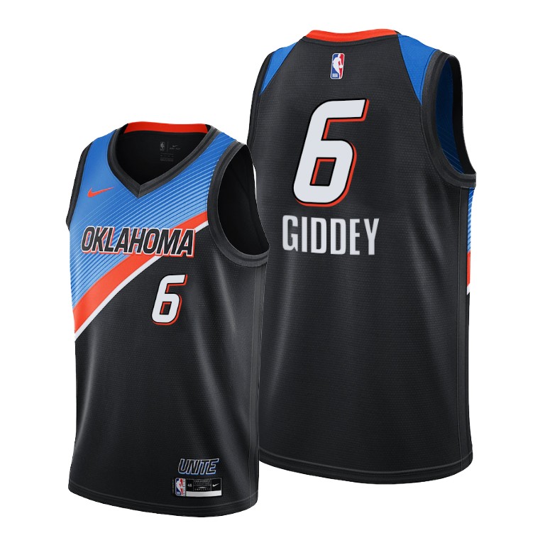 Oklahoma City Thunder #6 Josh Giddey Black Jersey - Custom Baseball ...