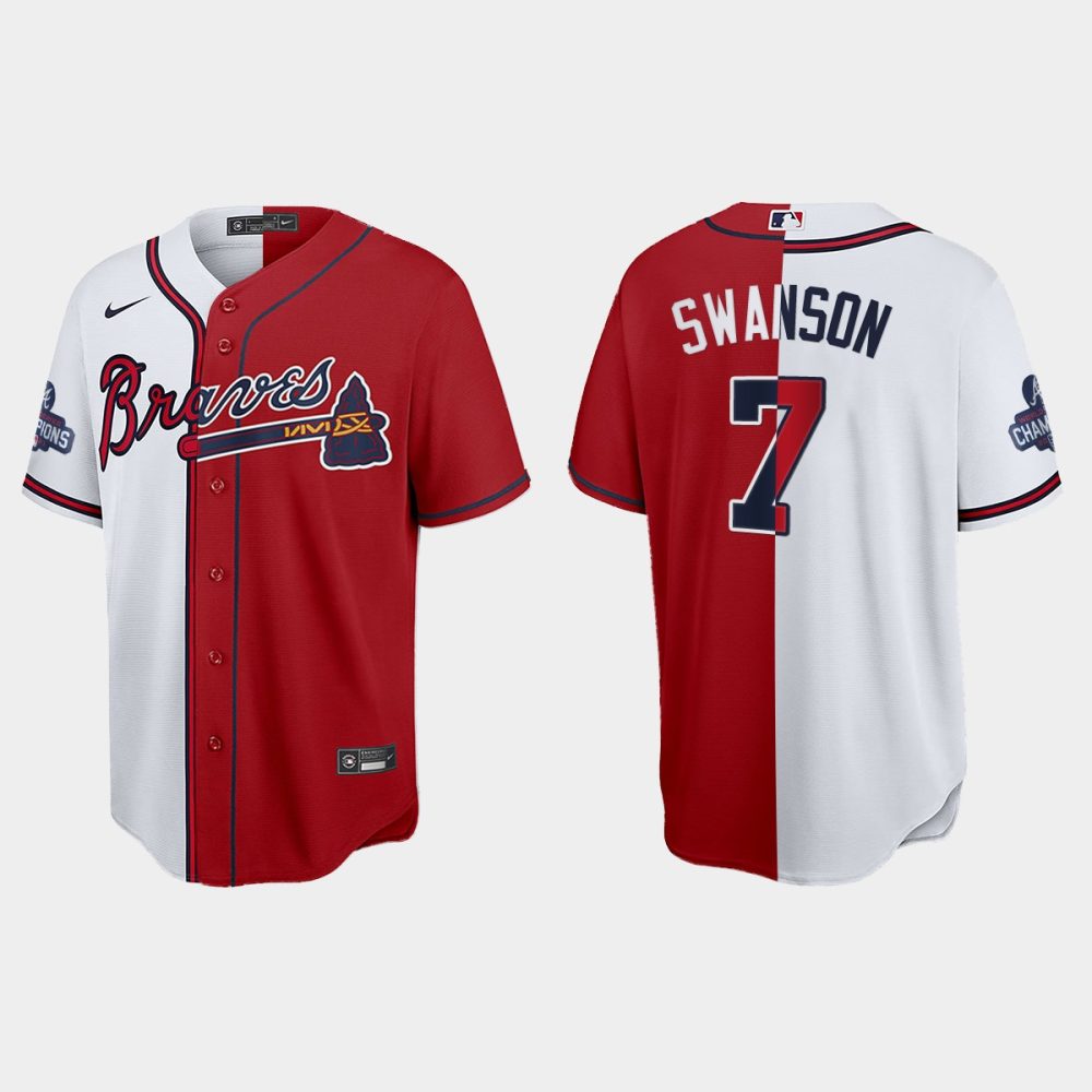 Atlanta Braves #7 Dansby Swanson Men's Nike 2022 World Series Champions ...