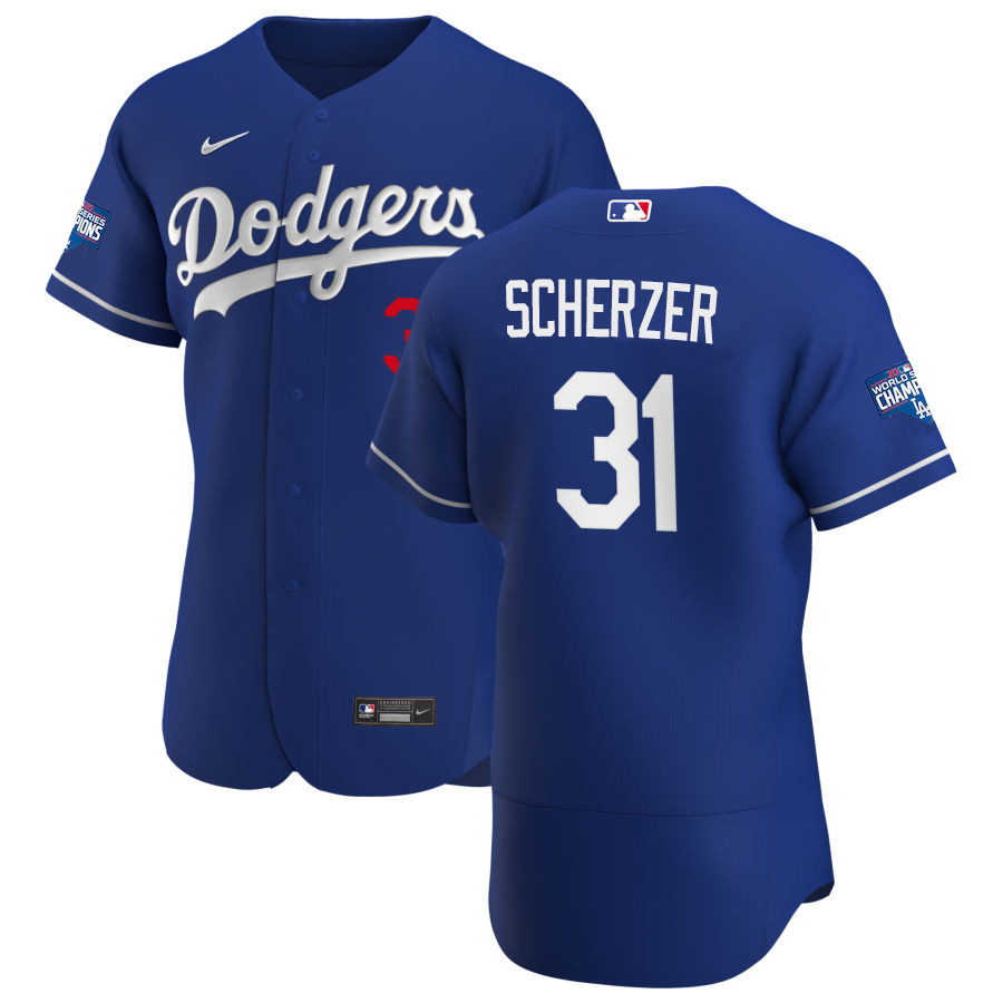 Los Angeles Dodgers 31 Max Scherzer Men's Nike Royal Alternate 2022