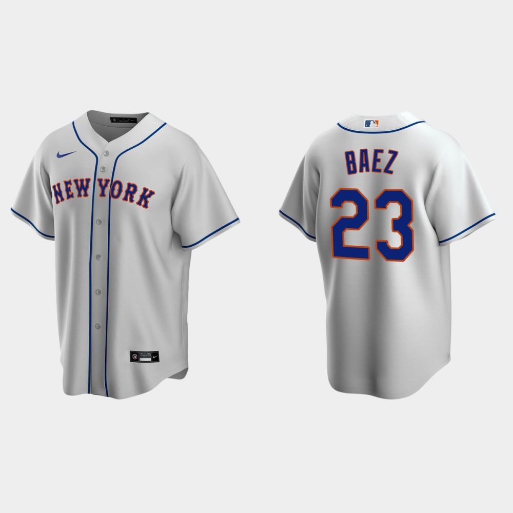 New York Mets #23 Javier Baez Men's Nike 2022 All Black Fashion MLB ...